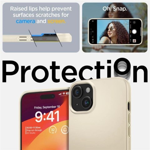 Etui Spigen Thin Fit na iPhone 15 Plus - beżowe