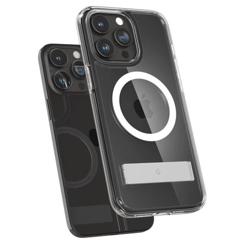 Etui Spigen Ultra Hybrid S MagSafe z podstawką do iPhone 15 Pro - przezroczyste Etui Spigen Ultra Hybrid S MagSafe z podstawką do iPhone 15 Pro - przezroczyste