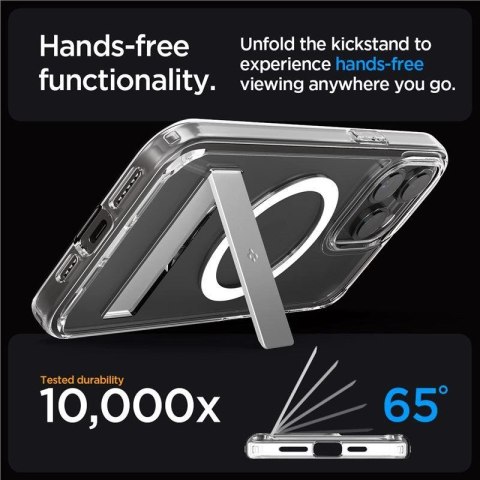 Etui Spigen Ultra Hybrid S MagSafe z podstawką do iPhone 15 Pro - przezroczyste Etui Spigen Ultra Hybrid S MagSafe z podstawką do iPhone 15 Pro - przezroczyste