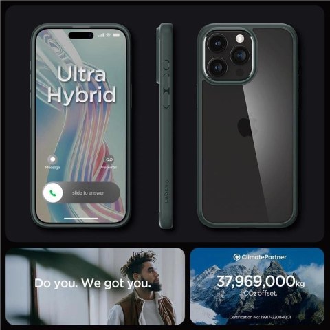 Etui Spigen Ultra Hybrid na iPhone 15 Pro Max - ciemnozielone Etui Spigen Ultra Hybrid na iPhone 15 Pro Max - ciemnozielone