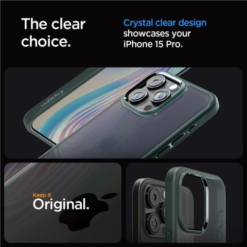 Etui Spigen Ultra Hybrid na iPhone 15 Pro - ciemnozielone Etui Spigen Ultra Hybrid na iPhone 15 Pro - ciemnozielone