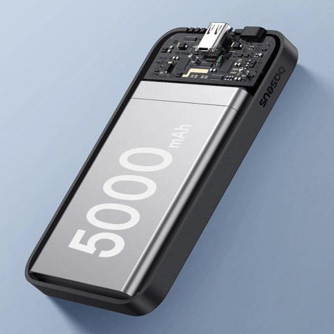 Mini powerbank Baseus 5000mAh 20W + kabel USB-C (20V/3A) - czarny Mini powerbank Baseus 5000mAh 20W + kabel USB-C (20V/3A) - czarny