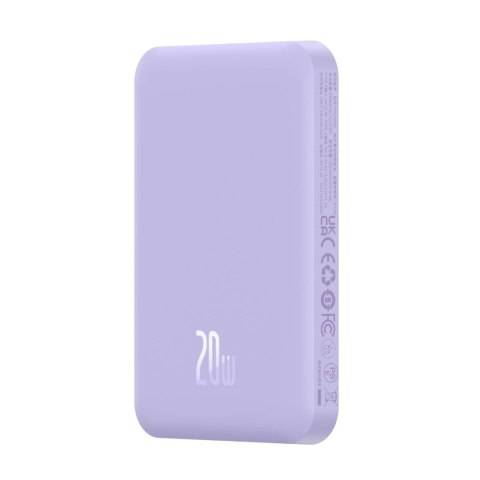 Mini powerbank Baseus 5000mAh 20W + kabel USB-C (20V/3A) - fioletowy Mini powerbank Baseus 5000mAh 20W + kabel USB-C (20V/3A) - fioletowy