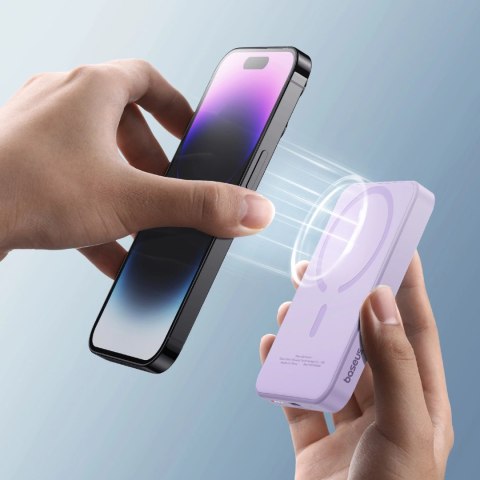 Mini powerbank Baseus 5000mAh 20W + kabel USB-C (20V/3A) - fioletowy Mini powerbank Baseus 5000mAh 20W + kabel USB-C (20V/3A) - fioletowy