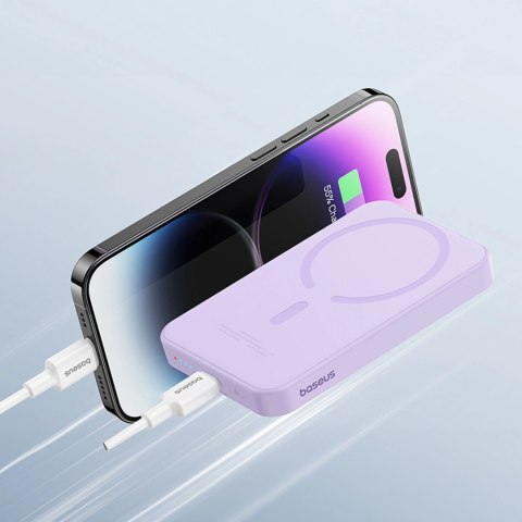 Mini powerbank Baseus 5000mAh 20W + kabel USB-C (20V/3A) - fioletowy Mini powerbank Baseus 5000mAh 20W + kabel USB-C (20V/3A) - fioletowy
