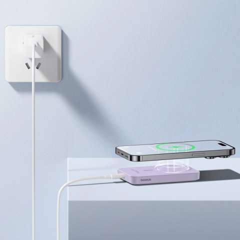 Mini powerbank Baseus 5000mAh 20W + kabel USB-C (20V/3A) - fioletowy Mini powerbank Baseus 5000mAh 20W + kabel USB-C (20V/3A) - fioletowy