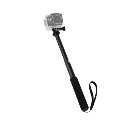 Selfie stick z uchwytem na kamerę - czarny