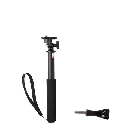 Selfie stick z uchwytem na kamerę - czarny
