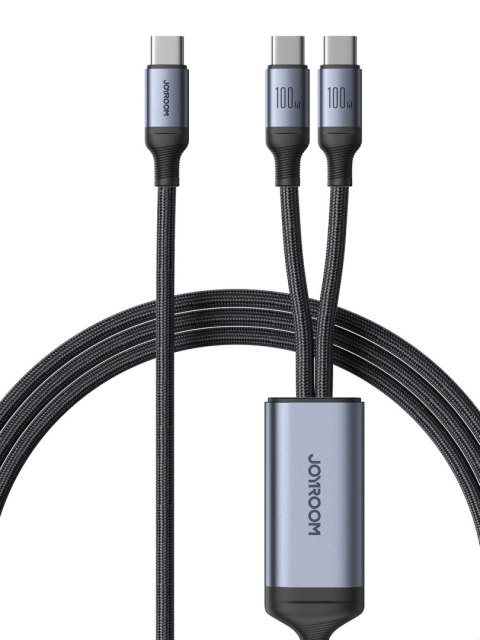 Kabel Joyroom Speedy Series S-A21 2w1 USB-C - USB-C / USB-C 100W 1.5m - czarny Kabel Joyroom Speedy Series S-A21 2w1 USB-C - USB-C / USB-C 100W 1.5m - czarny