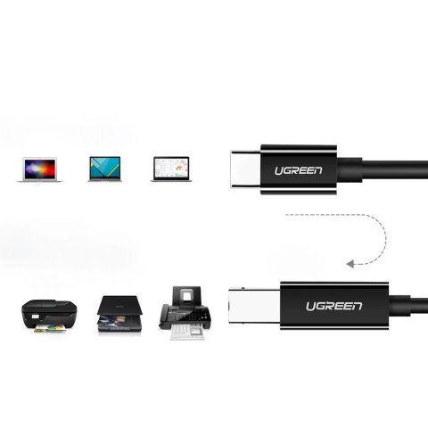 Kabel Ugreen US241 USB-C 2.0 - USB-B 1 m - czarny Kabel Ugreen US241 USB-C 2.0 - USB-B 1 m - czarny