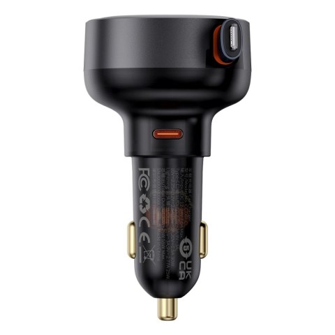 Ładowarka samochodowa Baseus Enjoyment Pro USB-C (żeńskie) / Lightning (męski) 60W - czarna Ładowarka samochodowa Baseus Enjoyment Pro USB-C (żeńskie) / Lightning (męski) 60W - czarna