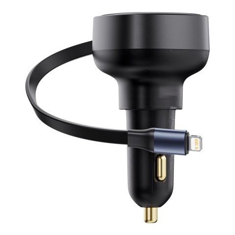 Ładowarka samochodowa Baseus Enjoyment Pro USB-C (żeńskie) / Lightning (męski) 60W - czarna Ładowarka samochodowa Baseus Enjoyment Pro USB-C (żeńskie) / Lightning (męski) 60W - czarna