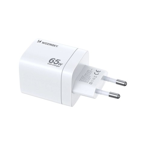 Ładowarka sieciowa GaN Wozinsky CGWCW 65W USB-A / 2 x USB-C - biała Ładowarka sieciowa GaN Wozinsky CGWCW 65W USB-A / 2 x USB-C - biała
