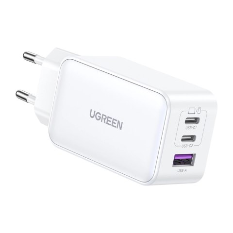 Szybka ładowarka sieciowa GaN Ugreen CD244 65W USB-A / 2x USB-C - biała Szybka ładowarka sieciowa GaN Ugreen CD244 65W USB-A / 2x USB-C - biała