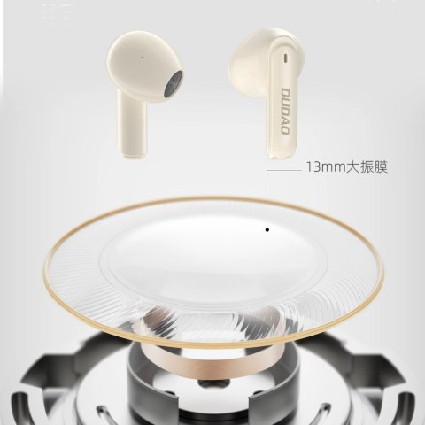 Bezprzewodowe słuchwaki TWS Dudao U18Pro Bluetooth 5.3 - beżowe Bezprzewodowe słuchwaki TWS Dudao U18Pro Bluetooth 5.3 - beżowe