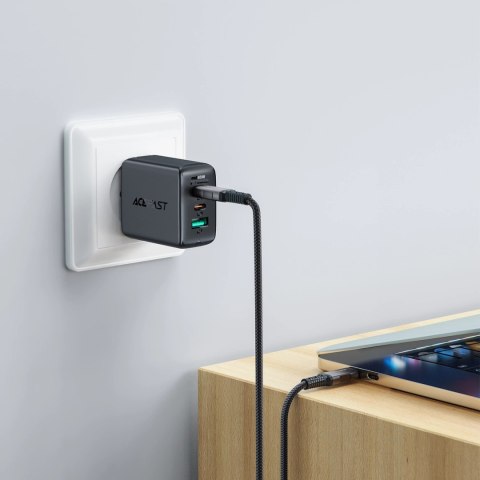 Kabel Acefast C1-09 USB-C / USB-C USB4 PD3.1 5A 1m - szaro-czarny Kabel Acefast C1-09 USB-C / USB-C USB4 PD3.1 5A 1m - szaro-czarny