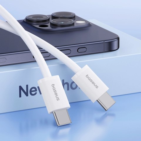 Kabel Baseus Superior Series ll USB-C - USB-C 30W 480Mb/s 1m - biały Kabel Baseus Superior Series ll USB-C - USB-C 30W 480Mb/s 1m - biały