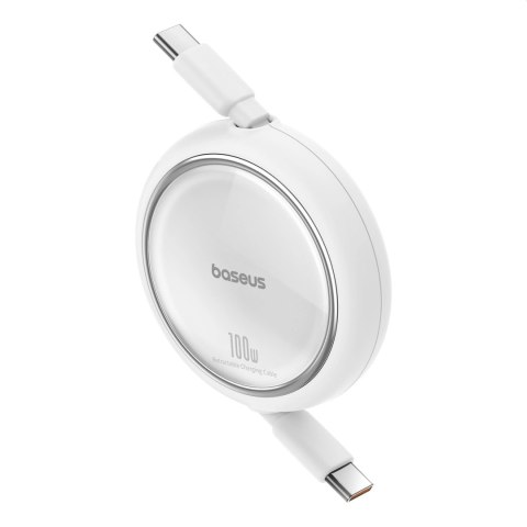 Kabel wysuwany Baseus Free2Draw Mini USB-C - USB-C 100W 1m - biały Kabel wysuwany Baseus Free2Draw Mini USB-C - USB-C 100W 1m - biały