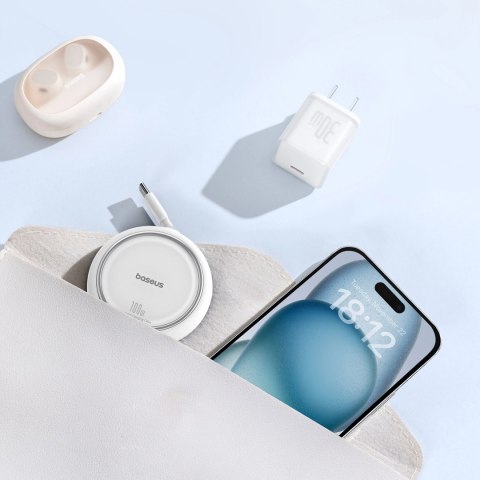 Kabel wysuwany Baseus Free2Draw Mini USB-C - USB-C 100W 1m - biały Kabel wysuwany Baseus Free2Draw Mini USB-C - USB-C 100W 1m - biały