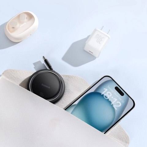 Kabel wysuwany Baseus Free2Draw Mini USB-C - USB-C 100W 1m - czarny Kabel wysuwany Baseus Free2Draw Mini USB-C - USB-C 100W 1m - czarny