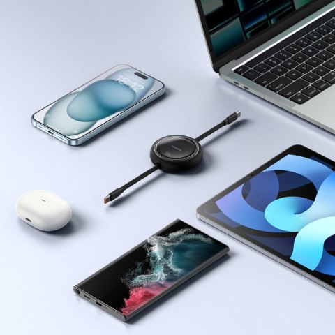 Kabel wysuwany Baseus Free2Draw Mini USB-C - USB-C 100W 1m - czarny Kabel wysuwany Baseus Free2Draw Mini USB-C - USB-C 100W 1m - czarny