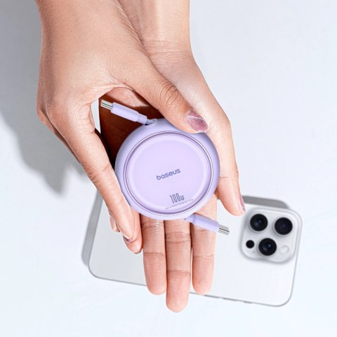 Kabel wysuwany Baseus Free2Draw Mini USB-C - USB-C 100W 1m - fioletowy Kabel wysuwany Baseus Free2Draw Mini USB-C - USB-C 100W 1m - fioletowy