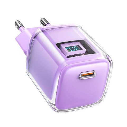 Ładowarka Acefast A53 PD 30W GaN USB-C z wyświetlaczem - fioletowa Ładowarka Acefast A53 PD 30W GaN USB-C z wyświetlaczem - fioletowa