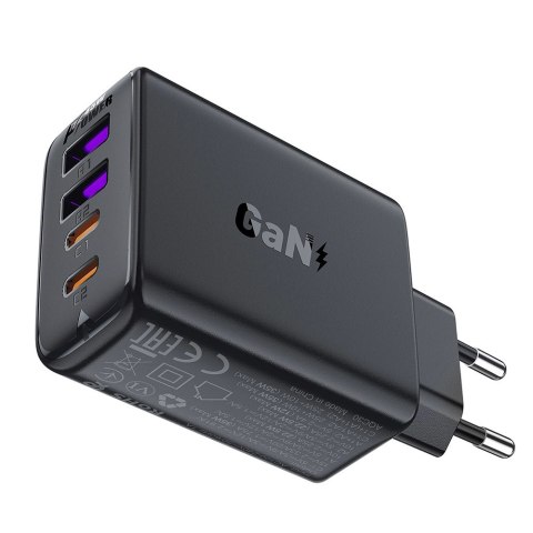 Ładowarka Acefast A61 PD 45W GaN 2 x USB-C + 2 x USB-A z 4 portami - czarna Ładowarka Acefast A61 PD 45W GaN 2 x USB-C + 2 x USB-A z 4 portami - czarna