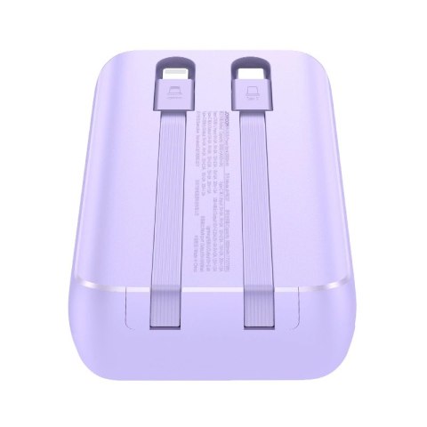 Mini powerbank Joyroom JR-PBC07 20000mAh 30W z kablami USB-C i Lightning - fioletowy