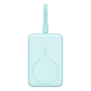 Powerbank Baseus Magnetic Mini MagSafe 10000mAh 20W z wbudowanym kablem Lightning - niebieski + kabel Baseus Simple Series USB-C