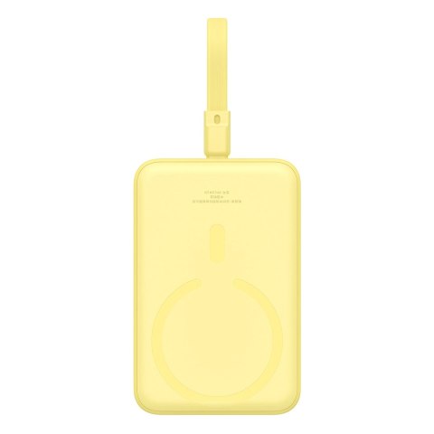 Powerbank Baseus Magnetic Mini MagSafe 10000mAh 20W z wbudowanym kablem Lightning - żółty + kabel Baseus Simple Series USB-C - U