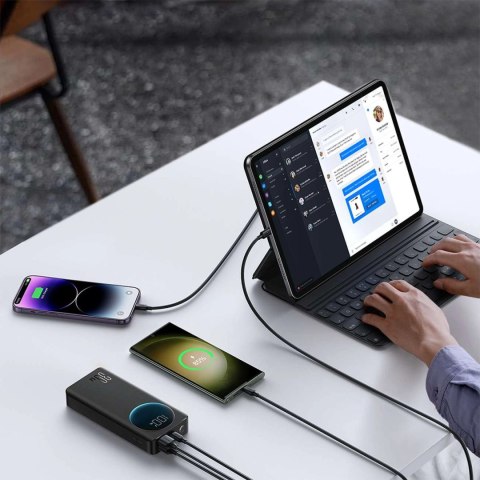 Powerbank Joyroom JR-PBF02 30W 20000mAh + kabel USB-A - USB-C 0.25m - czarny Powerbank Joyroom JR-PBF02 30W 20000mAh + kabel USB-A - USB-C 0.25m - czarny