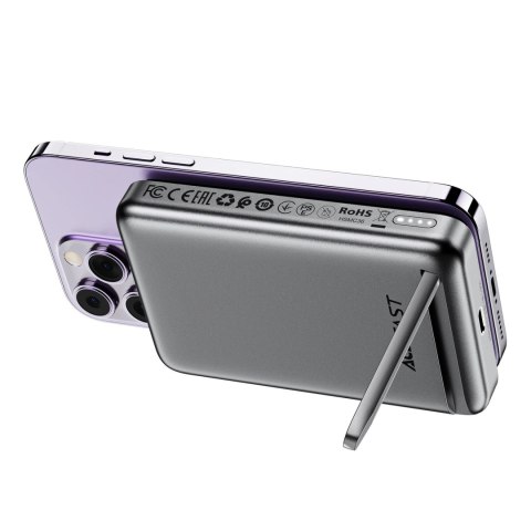 Powerbank indukcyjny Acefast M6 PD 20W 10000mAh + kabel - czarny Powerbank indukcyjny Acefast M6 PD 20W 10000mAh + kabel - czarny