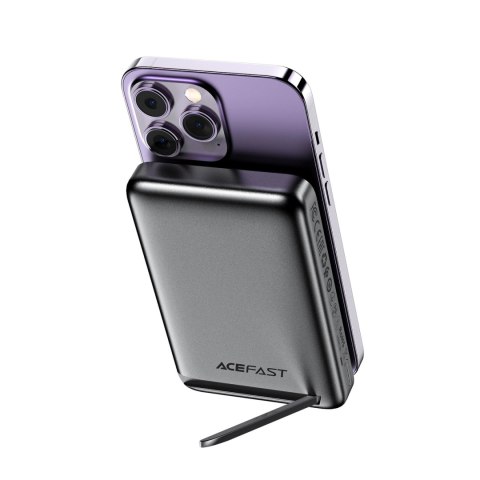 Powerbank indukcyjny Acefast M6 PD 20W 10000mAh + kabel - czarny Powerbank indukcyjny Acefast M6 PD 20W 10000mAh + kabel - czarny