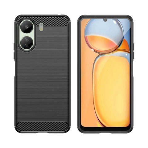 Etui Carbon Case do Xiaomi Redmi 13c elastyczny silikonowy karbonowy pokrowiec - czarny Etui Carbon Case do Xiaomi Redmi 13c elastyczny silikonowy karbonowy pokrowiec - czarny