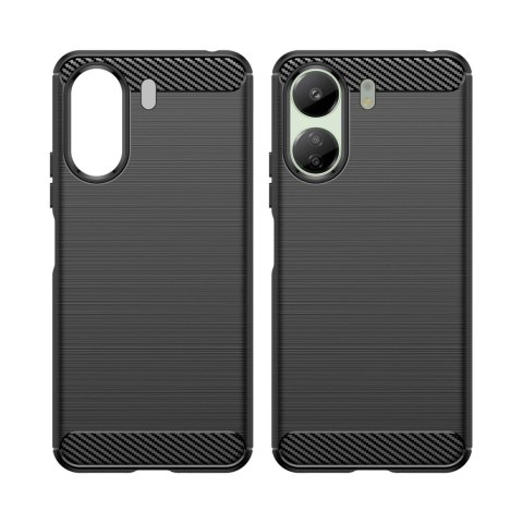 Etui Carbon Case do Xiaomi Redmi 13c elastyczny silikonowy karbonowy pokrowiec - czarny Etui Carbon Case do Xiaomi Redmi 13c elastyczny silikonowy karbonowy pokrowiec - czarny