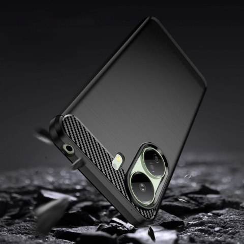 Etui Carbon Case do Xiaomi Redmi 13c elastyczny silikonowy karbonowy pokrowiec - czarny Etui Carbon Case do Xiaomi Redmi 13c elastyczny silikonowy karbonowy pokrowiec - czarny