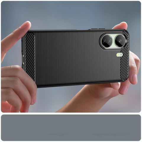 Etui Carbon Case do Xiaomi Redmi 13c elastyczny silikonowy karbonowy pokrowiec - czarny Etui Carbon Case do Xiaomi Redmi 13c elastyczny silikonowy karbonowy pokrowiec - czarny