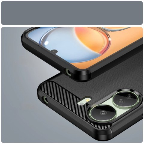 Etui Carbon Case do Xiaomi Redmi 13c elastyczny silikonowy karbonowy pokrowiec - czarny Etui Carbon Case do Xiaomi Redmi 13c elastyczny silikonowy karbonowy pokrowiec - czarny