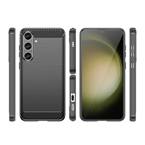 Etui do Carbon Case Samsung Galaxy S24+ elastyczny silikonowy karbonowy pokrowiec - czarny Etui do Carbon Case Samsung Galaxy S24+ elastyczny silikonowy karbonowy pokrowiec - czarny
