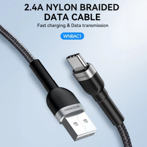 Kabel Wozinsky WNBAC1 USB-A / USB-C 2.4A 1 m - czarny Kabel Wozinsky WNBAC1 USB-A / USB-C 2.4A 1 m - czarny