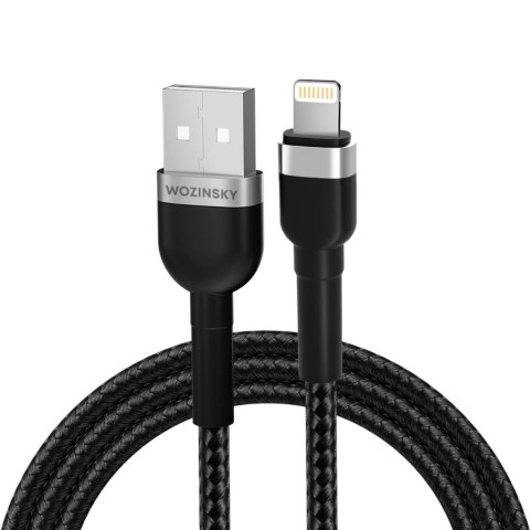 Kabel Wozinsky WNBAL2 USB-A / Lightning 2.4A 2 m - czarny Kabel Wozinsky WNBAL2 USB-A / Lightning 2.4A 2 m - czarny