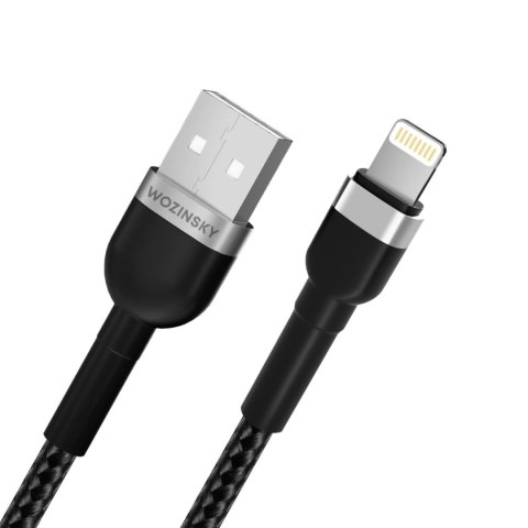 Kabel Wozinsky WNBAL2 USB-A / Lightning 2.4A 2 m - czarny Kabel Wozinsky WNBAL2 USB-A / Lightning 2.4A 2 m - czarny