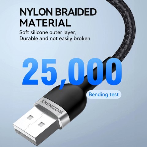 Kabel Wozinsky WNBAL2 USB-A / Lightning 2.4A 2 m - czarny Kabel Wozinsky WNBAL2 USB-A / Lightning 2.4A 2 m - czarny