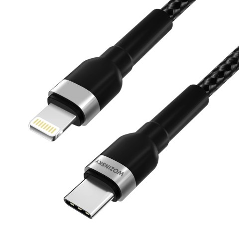 Kabel Wozinsky WNBCL1 Lightning / USB-C PD 30W 1 m - czarny Kabel Wozinsky WNBCL1 Lightning / USB-C PD 30W 1 m - czarny