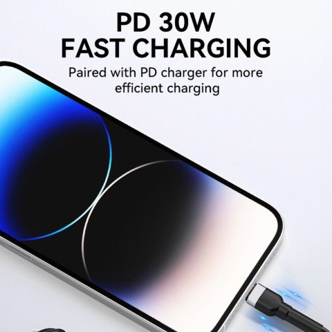 Kabel Wozinsky WNBCL1 Lightning / USB-C PD 30W 1 m - czarny Kabel Wozinsky WNBCL1 Lightning / USB-C PD 30W 1 m - czarny