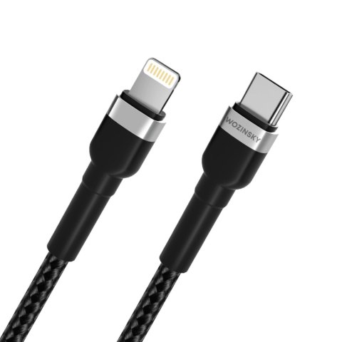 Kabel Wozinsky WNBCL2 Lightning / USB-C PD 30W 2 m - czarny Kabel Wozinsky WNBCL2 Lightning / USB-C PD 30W 2 m - czarny
