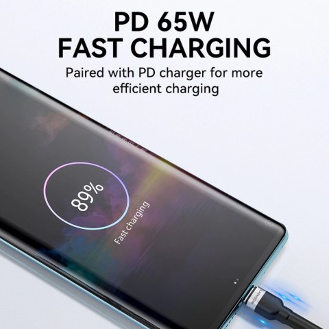 Kabel Wozinsky WNBCC1 USB-C / USB-C PD 65W 1 m - czarny Kabel Wozinsky WNBCC1 USB-C / USB-C PD 65W 1 m - czarny