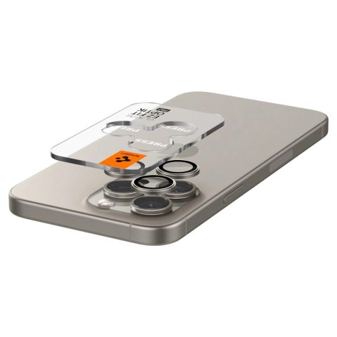 Osłona aparatu Spigen Optik.tR EZ Fit Camera Protector na iPhone 14 Pro / Pro Max / 15 Pro / Pro Max - tytan naturalny 2 szt.