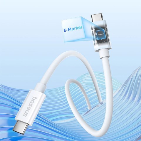 Kabel Baseus CB000066 USB-C - USB-C 240W PD 8K 60Hz 1m - biały Kabel Baseus CB000066 USB-C - USB-C 240W PD 8K 60Hz 1m - biały